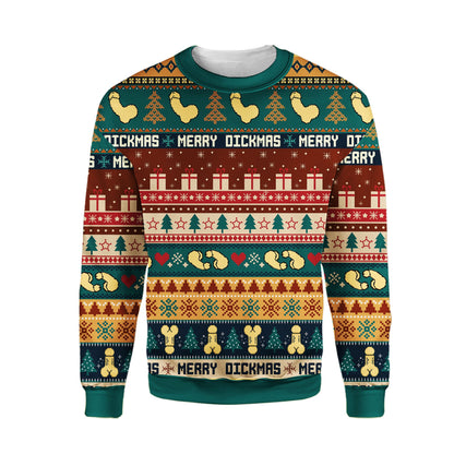 Second front view of the teal adult ugly sweater