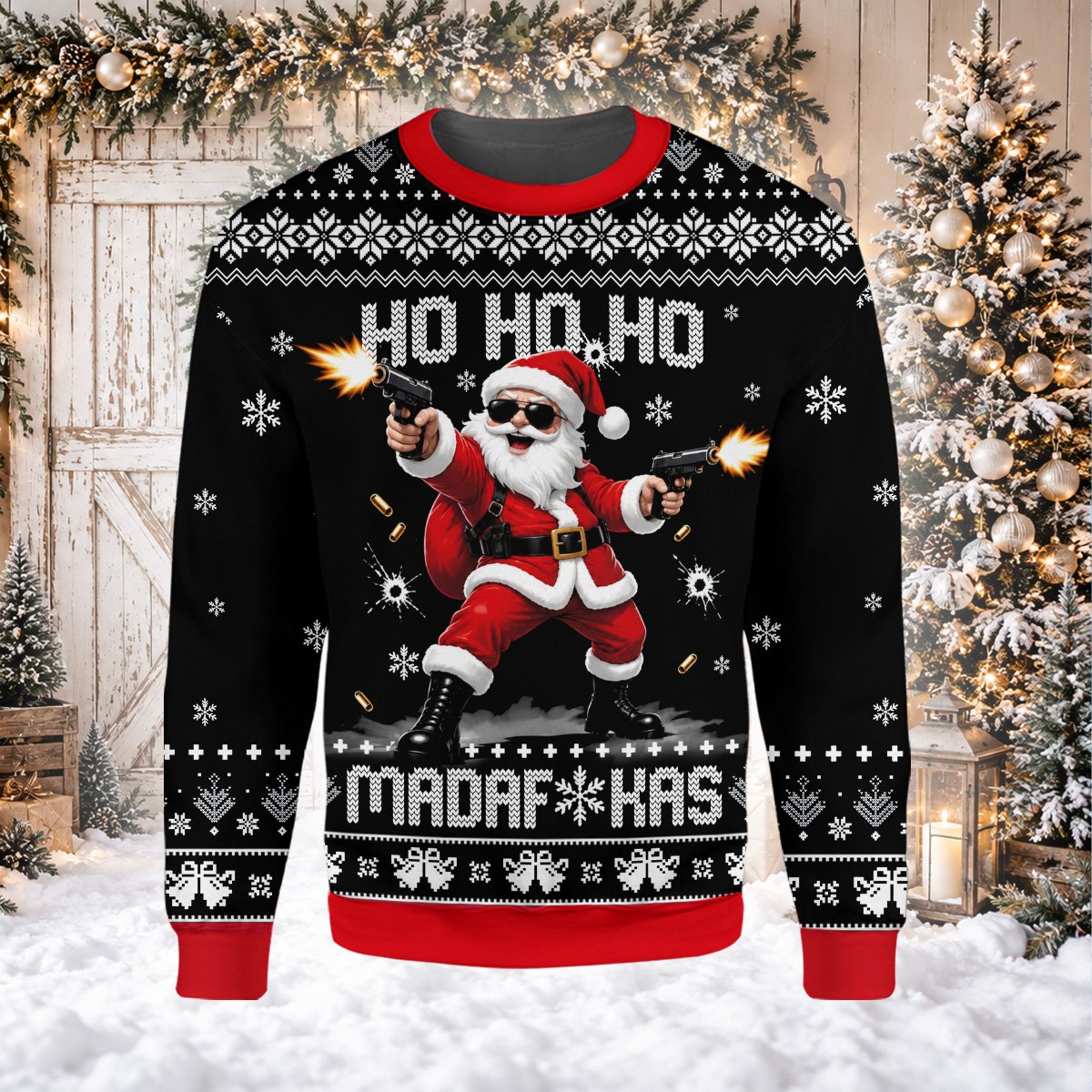 Second lifestyle view of the holiday ugly sweater