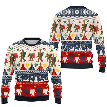 Navy bigfoot ugly sweater, main view