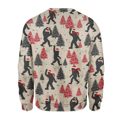 Back view of the bigfoot holiday ugly sweater pattern