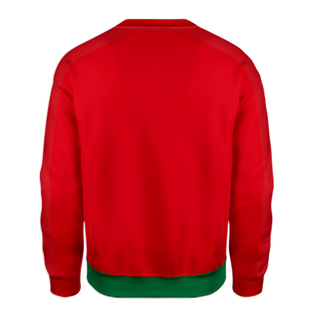 Back view of the green solid ugly sweater