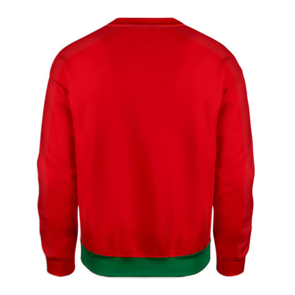 Back view of the green solid ugly sweater