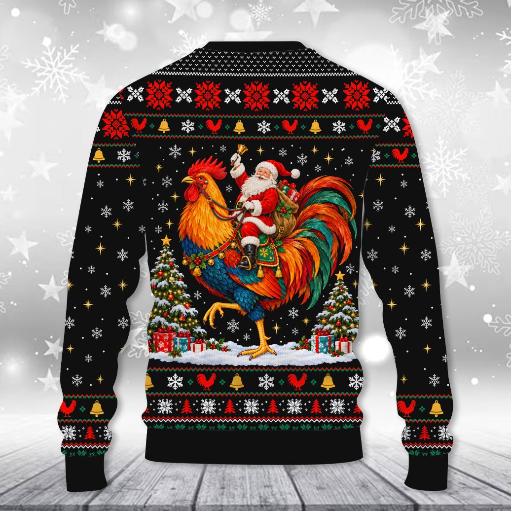 Detailed back view of the holiday ugly sweater