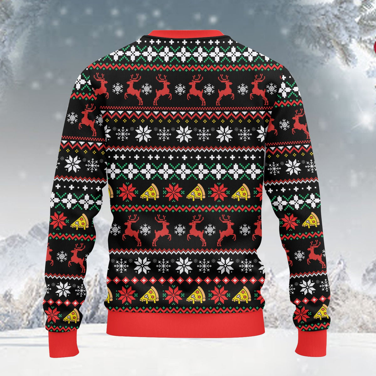 Back detail of ugly holiday sweater