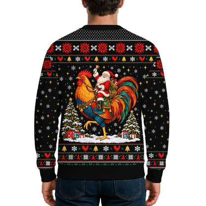 Back view of the black christmas ugly sweater