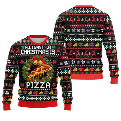 Close up front view of holiday ugly christmas sweater