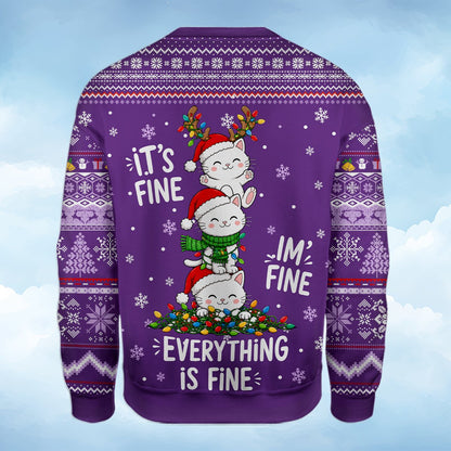 Detailed back view of the holiday sweater pattern