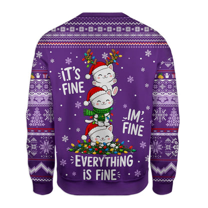 Back view of the ugly christmas sweater purple