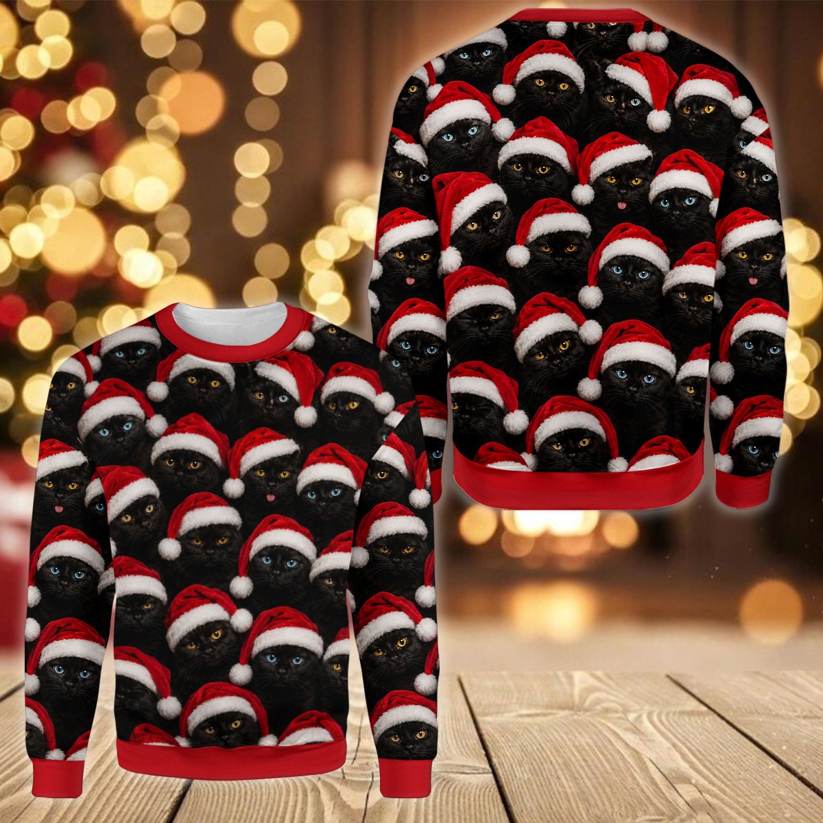 Detailed front view of the christmas ugly sweater design