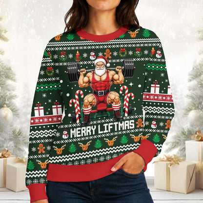 Second lifestyle view of the green ugly sweater