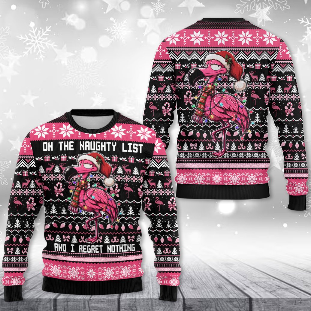 Close up front view of the black ugly christmas sweater details