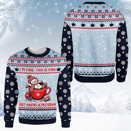 Detailed front view of the ugly christmas sweater pattern