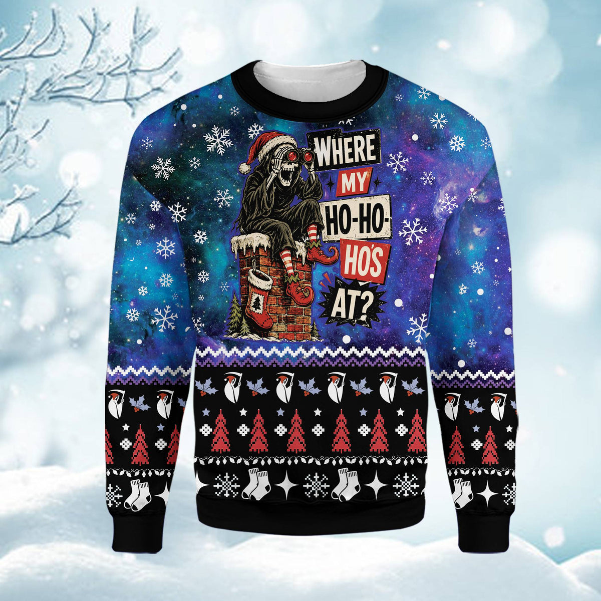 Another front view of the festive holiday ugly sweater