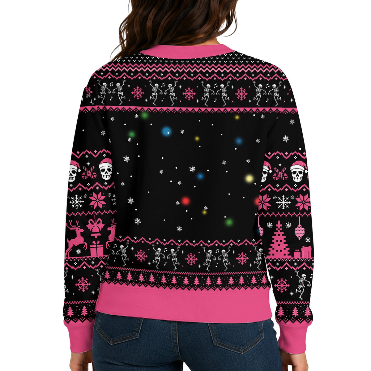 Alternate back view of the holiday ugly sweater