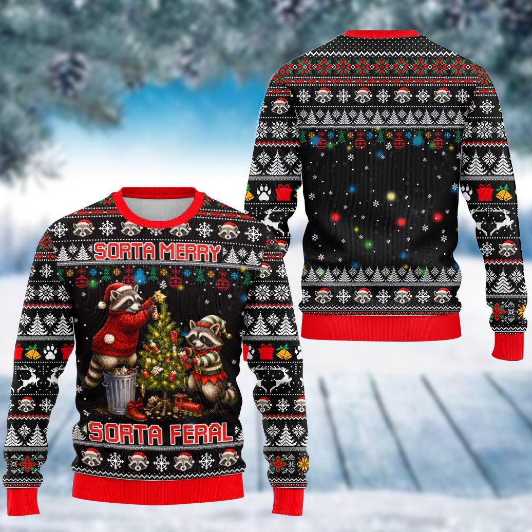 Final back view of the black ugly Christmas sweater