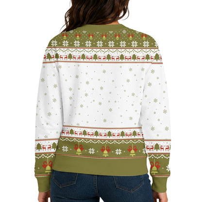 Another lifestyle view of the medical christmas sweater