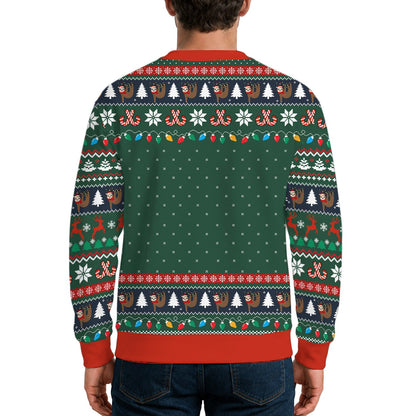 Second back view of the Merry Slothmas sweater