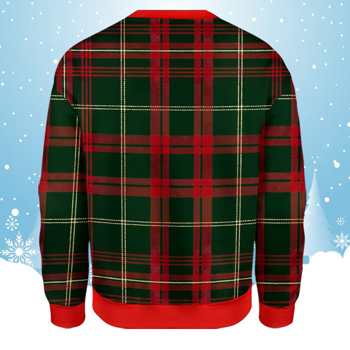 Back view 3 of green christmas ugly sweater