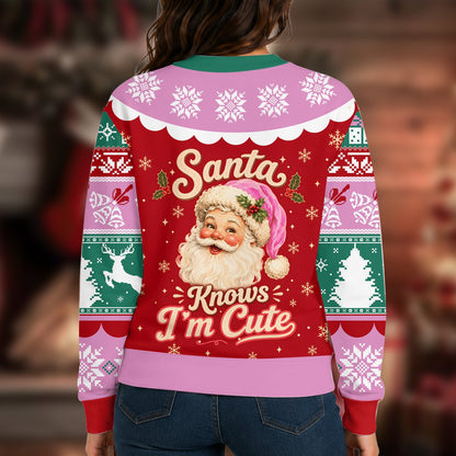 Final back view of the vintage style ugly christmas sweater