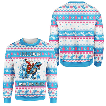Detailed front view highlighting the festive zigzag, tree, and snowflake patterns