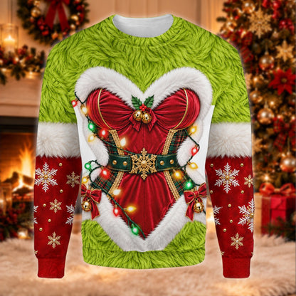 Front view of the adult holiday ugly sweater
