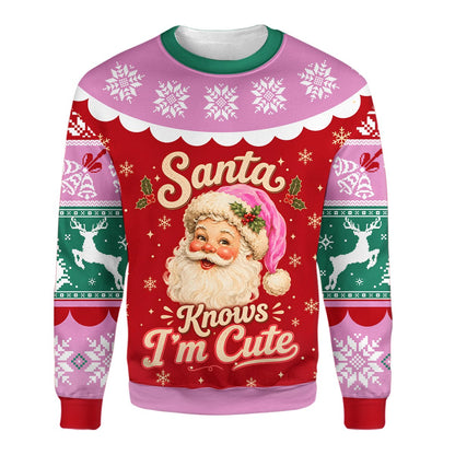 Close-up front view of the Fair Isle holiday sweater pattern