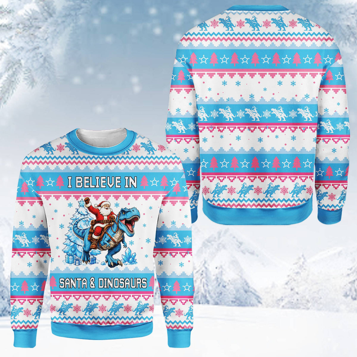 Alternative front view of the white ugly christmas sweater