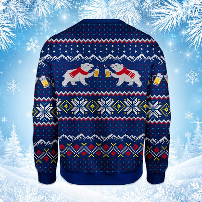 Close-up back view of the ugly christmas sweater