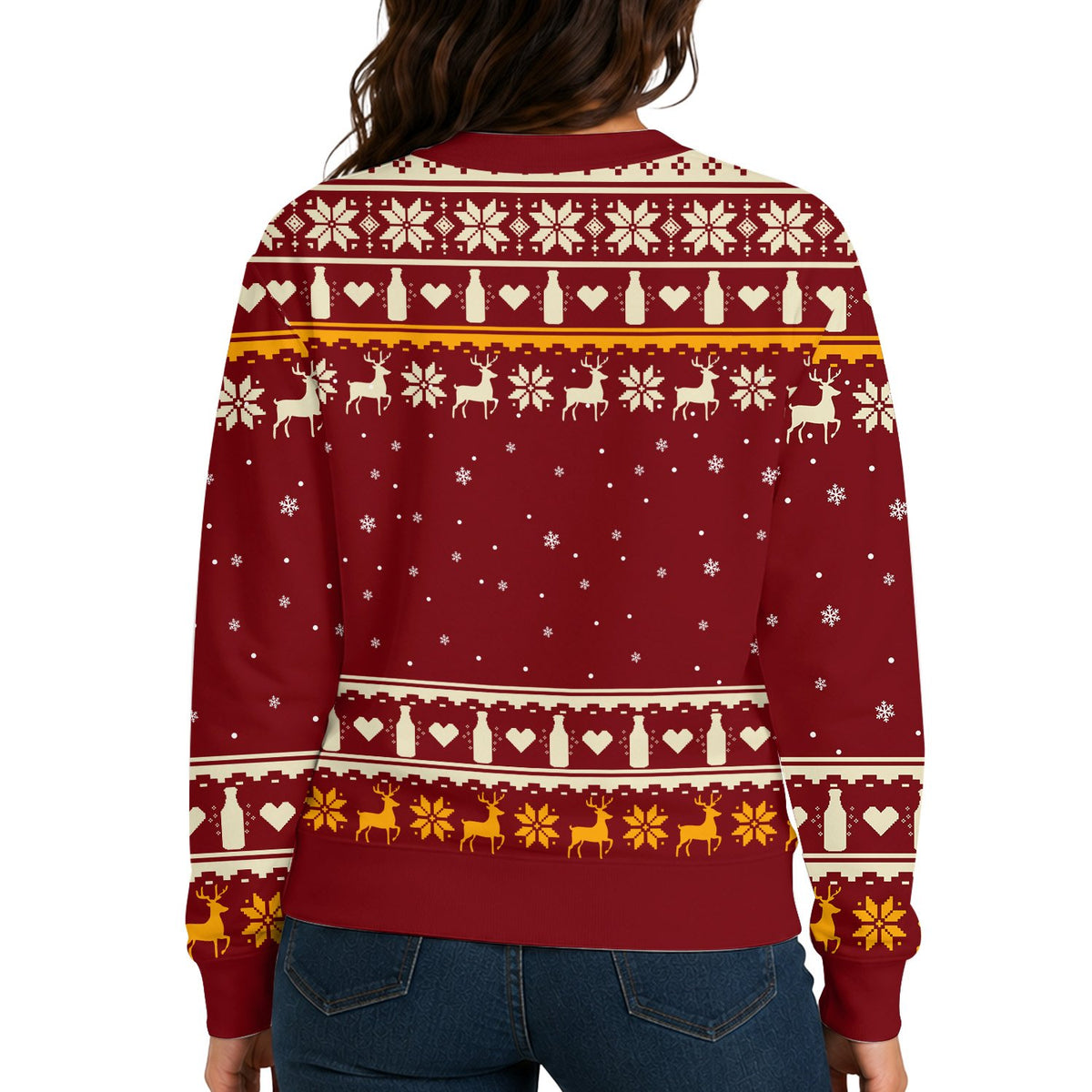 Alternative back view of the holiday ugly christmas sweater