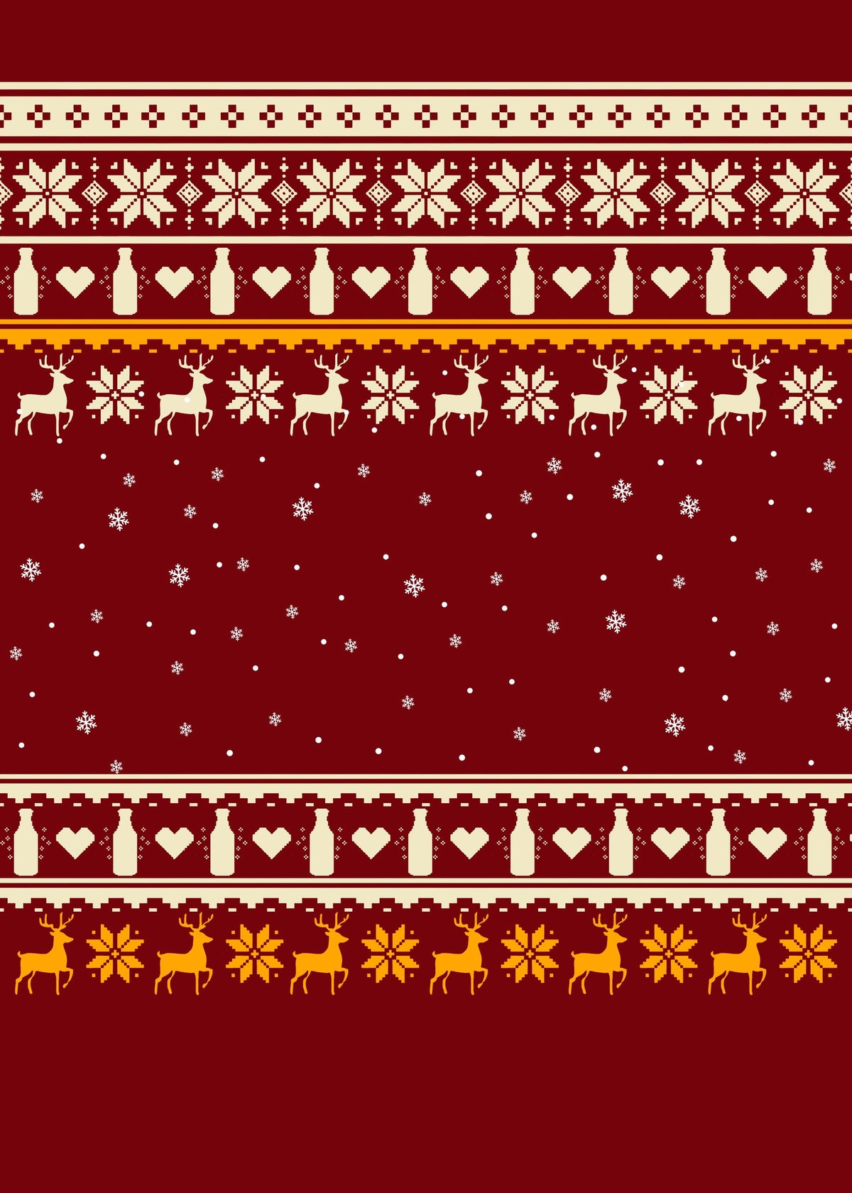 Back view of the ugly christmas sweater red deer design