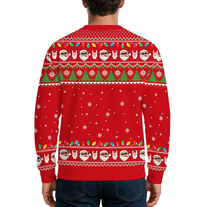 Back view of the red holiday ugly sweater
