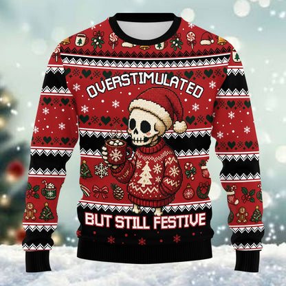 Another front view of the red ugly christmas sweater
