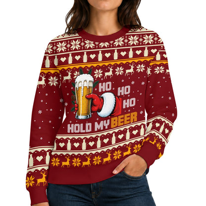 Lifestyle view 4 wearing the ugly red christmas sweater