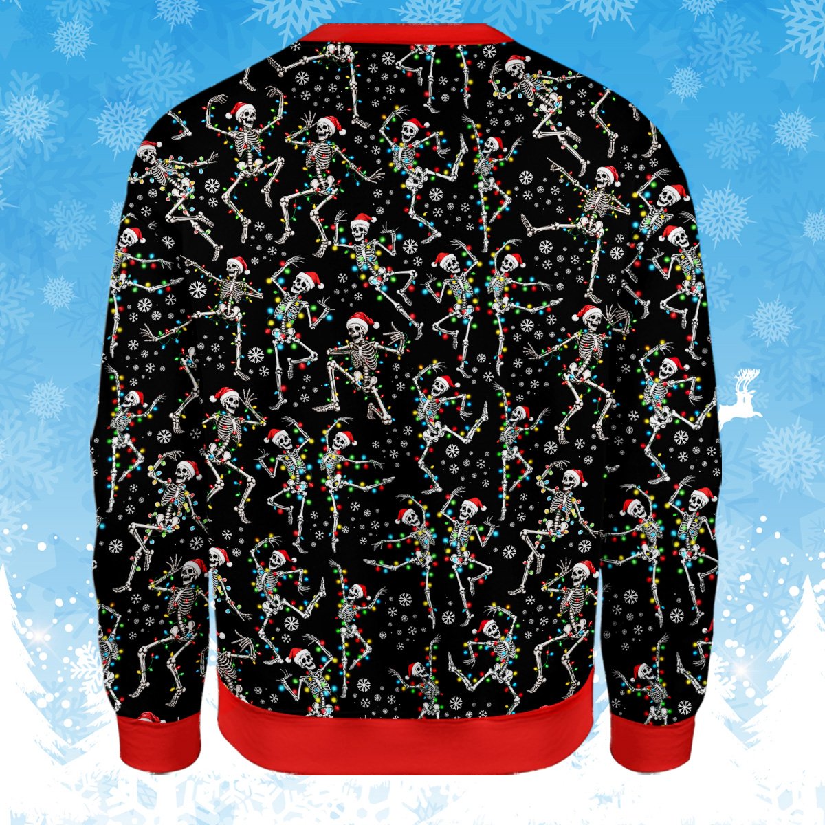 Additional back view showing the skeleton and snowflake pattern