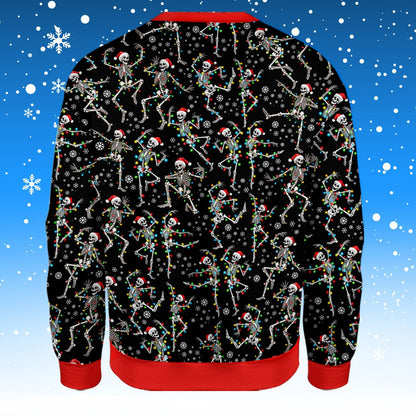Final back view of the christmas skeletons ugly sweater