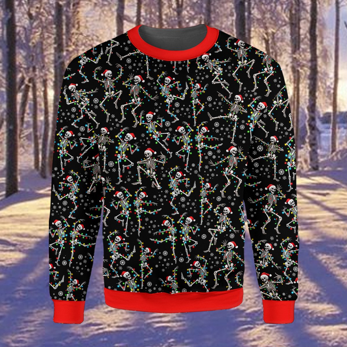 Another front view of the black christmas ugly sweater