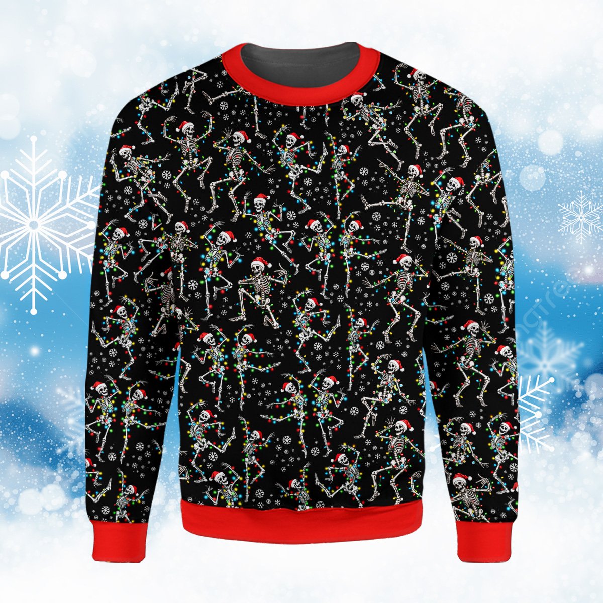Close up front view of the holiday ugly sweater