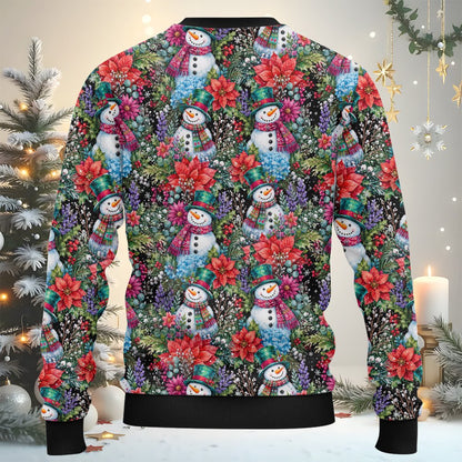 Fifth lifestyle view highlighting the comfortable fit of the holiday ugly sweater