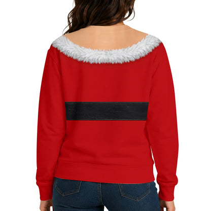 Detailed back view of the holiday sweater