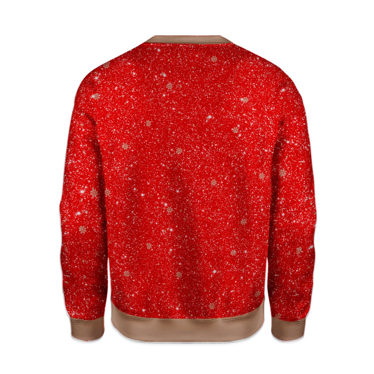 Close-up back view of the holiday sweater