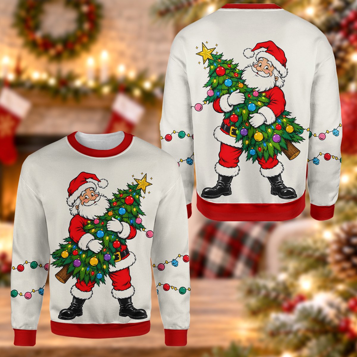 Full front view of the ugly sweater design