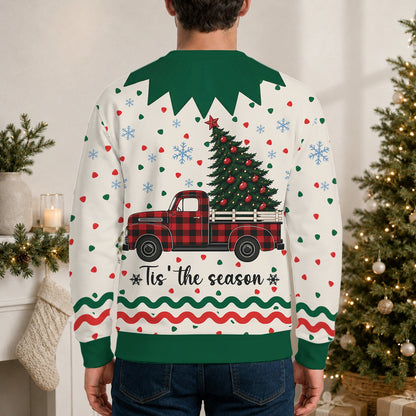 Second lifestyle view showing the holiday ugly sweater in a festive setting
