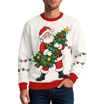 Lifestyle view of the christmas ugly sweater being worn