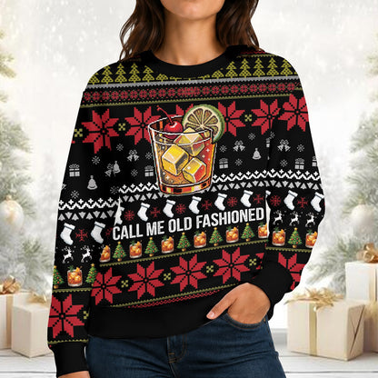 Lifestyle view of the Call Me Old Fashioned ugly sweater
