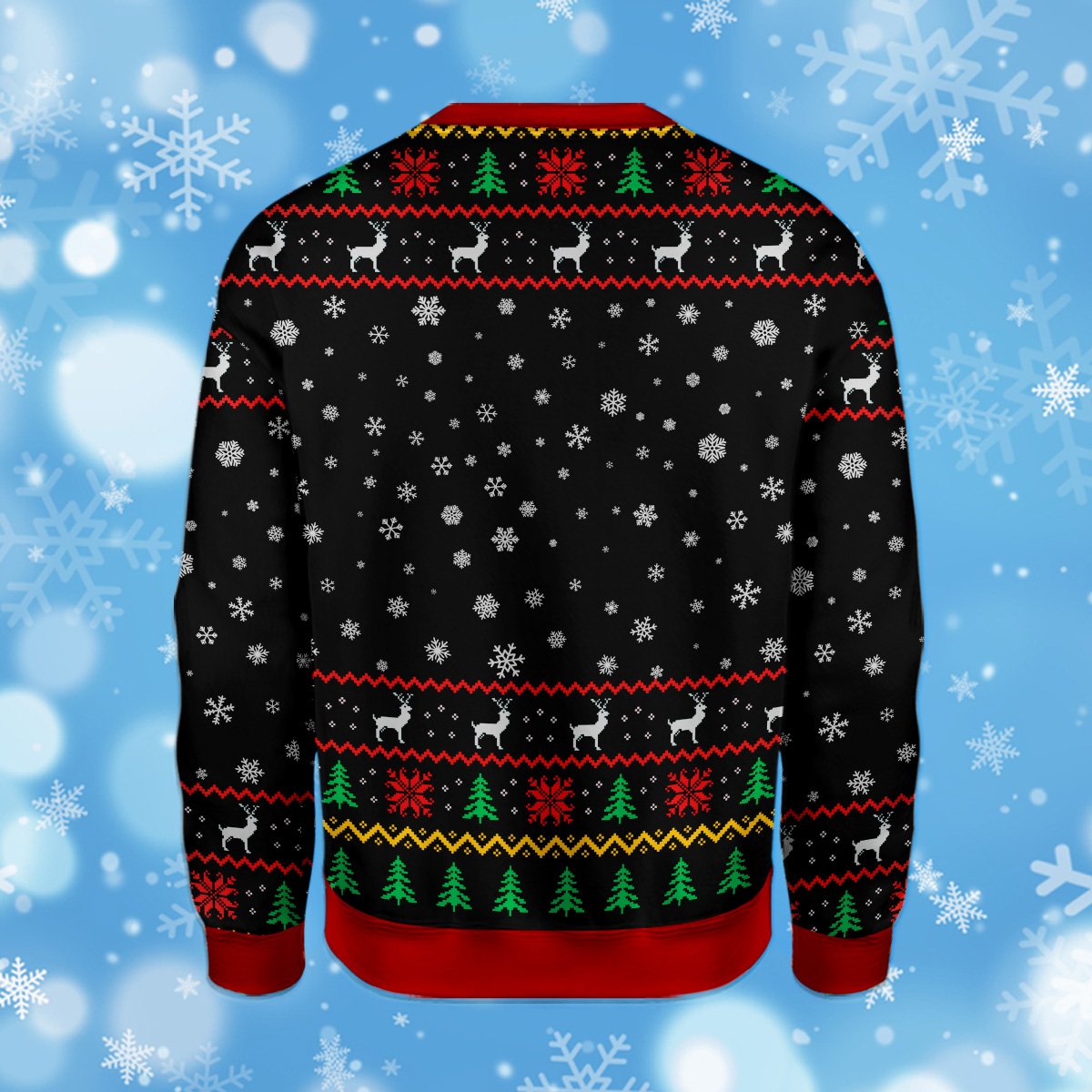 Back view of the christmas ugly sweater pattern