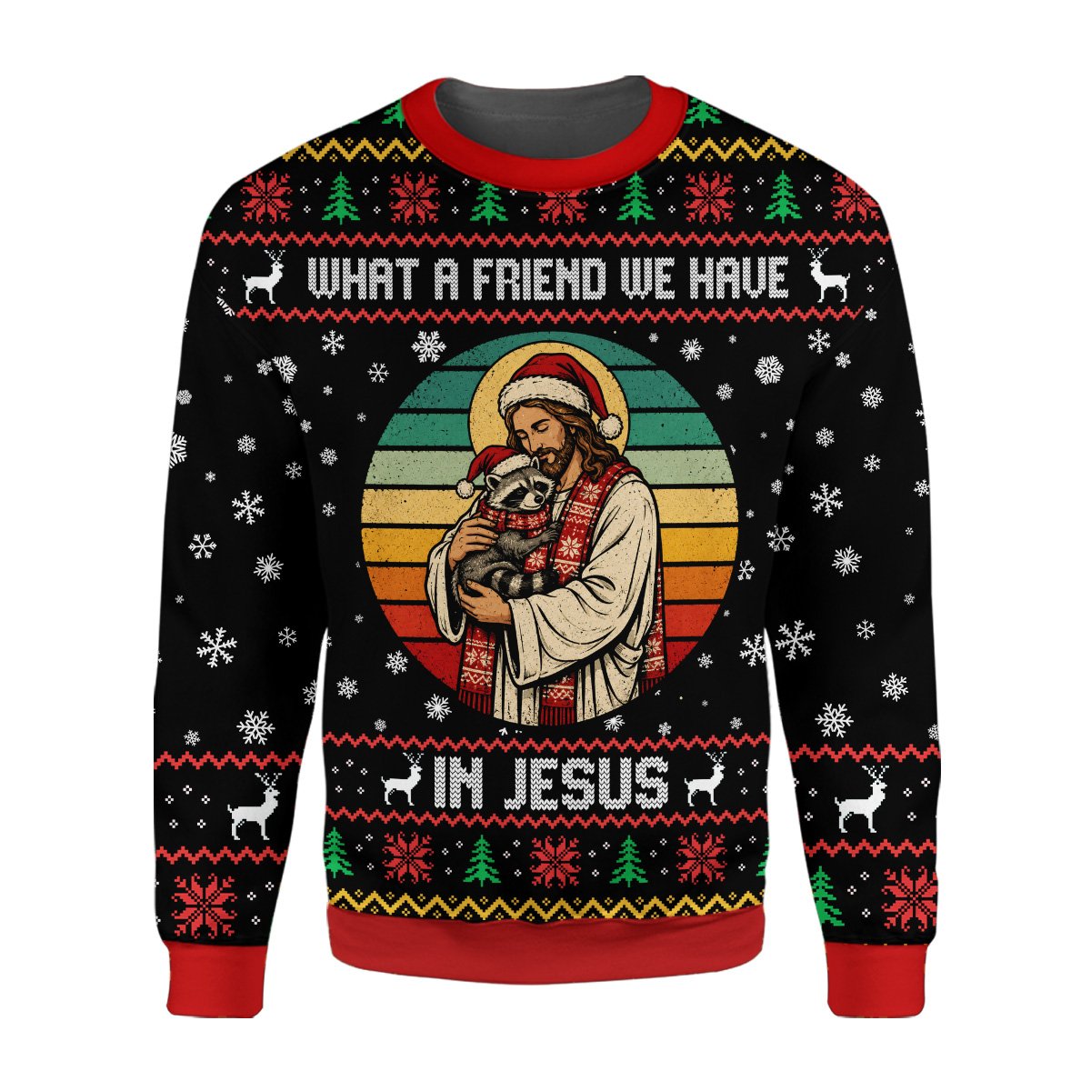 Second lifestyle image showing the ugly sweater in a holiday setting