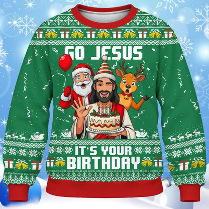 Detail front view of the holiday ugly sweater