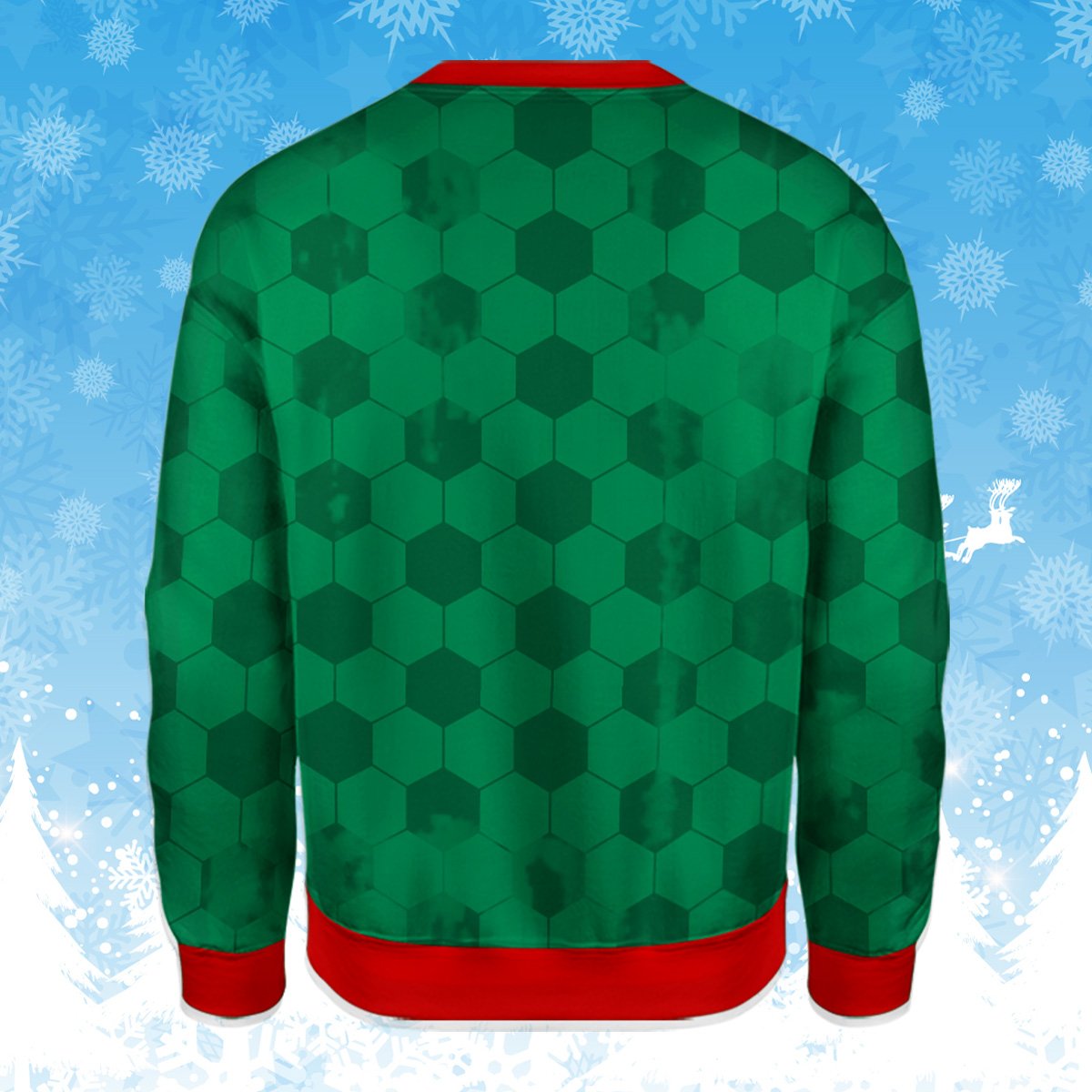 Alternative back view of the ugly sweater