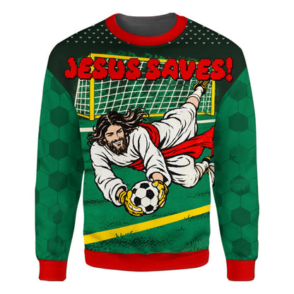 Another front angle of the geometric ugly sweater