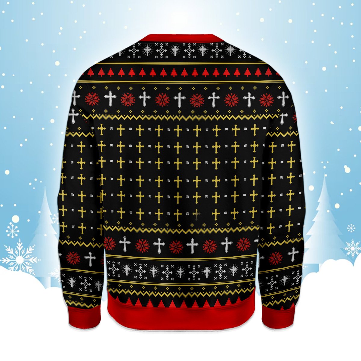 Additional back view of the ugly christmas sweater